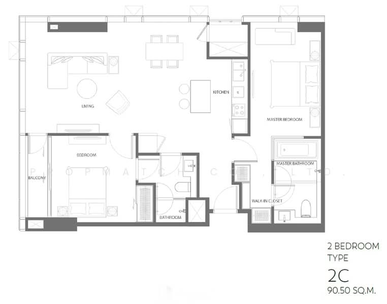 The Strand Thonglor, Bangkok, 36 Soi Sukhumvit 55, Khlong Tan Nua, Watthana, Bangkok, 2 Bedrooms, 91 sqm, Condo For Rent, by PROPMATCH CO., LTD., 500465665 - DDproperty.com