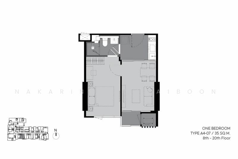 Rhythm Ekkamai Estate, Bangkok, Soi Sukhumvit 63, Khlongtoei Nua, Watthana, Bangkok, 1 Bedroom, 35 sqm, Condo For Rent, by Nakarin Sookpaiboon, 500468131 - DDproperty.com