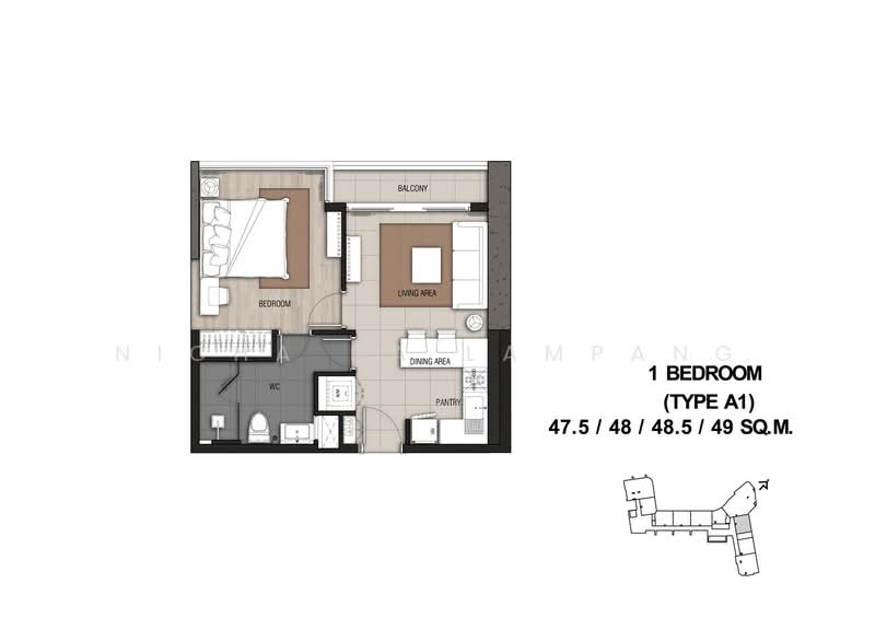 Menam Residences, Bangkok, 2088 Charoenkrung Road, Wat Prayakrai, Bang Kho Laem, Bangkok, 1 Bedroom, 49 sqm, Condo For Sale, by Nicha Na Lampang, 500468801 - DDproperty.com