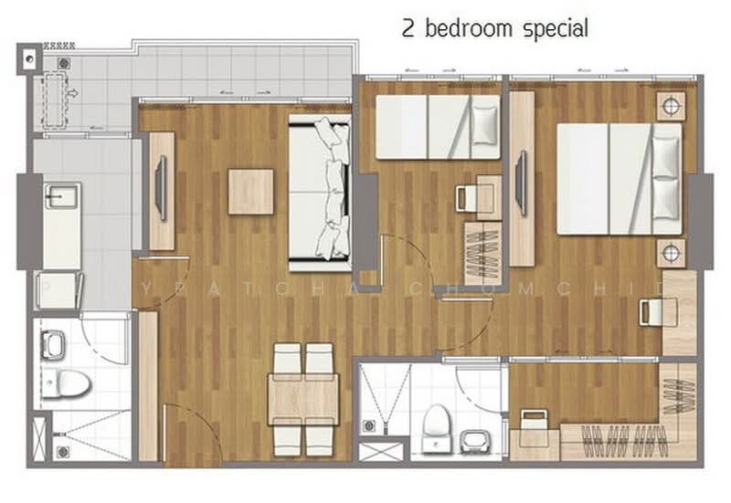 The Tree Interchange, Bangkok, Pracharat Sai 2 Road, Bang Sue, Bangkok, 2 Bedrooms, 64 sqm, Condo For Rent, by Ploypatcha Chomchid, 500470952 - DDproperty.com
