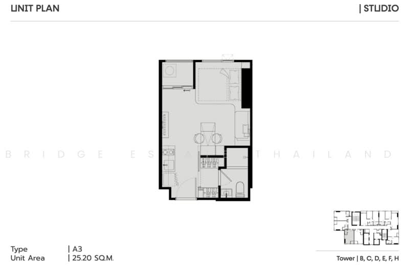 COBE Ratchada-Rama 9, Bangkok, Thiam Ruammit Road, Huai Khwang, Bangkok, Studio, 25 sqm, Condo Option To Buy, by Bridge Estate Thailand, 500471708 - DDproperty.com