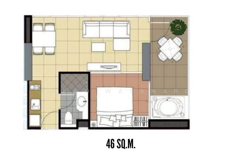 The Twin Tower Jomtien, Chon Buri (Pattaya), 555 Jomtien Soi 2, Nong Pru, Bang Lamung (Pattaya), Chon Buri (Pattaya), 1 Bedroom, 46 sqm, Condo For Sale, by Takao Watanabe, 500472327 - DDproperty.com