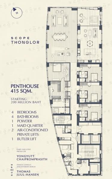 SCOPE Thonglor, Bangkok, SUKHUMVIT ROAD, Phra Kanong, Khlong Toei, Bangkok, 4 Bedrooms, 415 sqm, Condo For Sale, by Chomratkamol Soontorntarawong (Gor), 500473212 - DDproperty.com