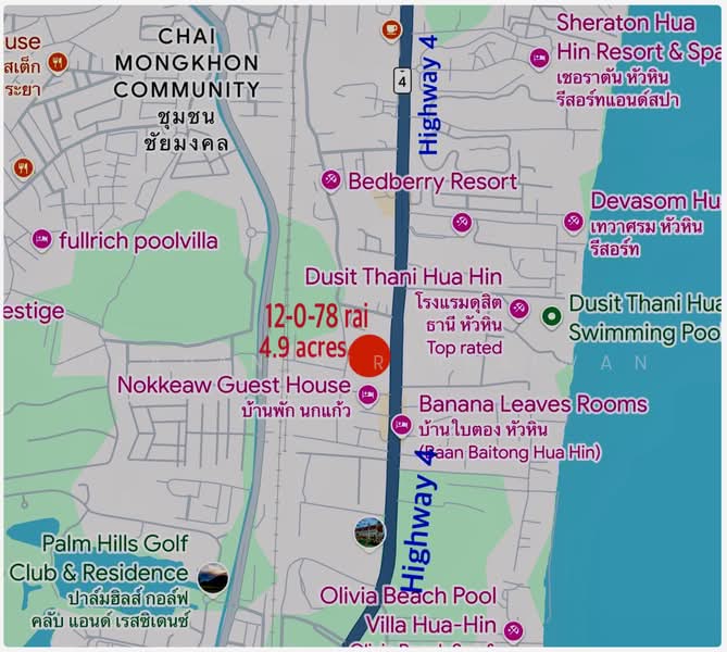 ที่ดินแปลงใหญ่ 12 ไร่ หัวหิน ชะอำ ติดถนนเพชรเกษม 10 กม. ถึงกลางเมืองหัวหิน, เพชรบุรี, เพชรเกษม (ทางหลวง 4), ชะอำ, เพชรบุรี, 19,512 ตร.ม., ที่ดิน ขาย, โดย Jirapan Siripraiwan, 500474784 - DDproperty.com