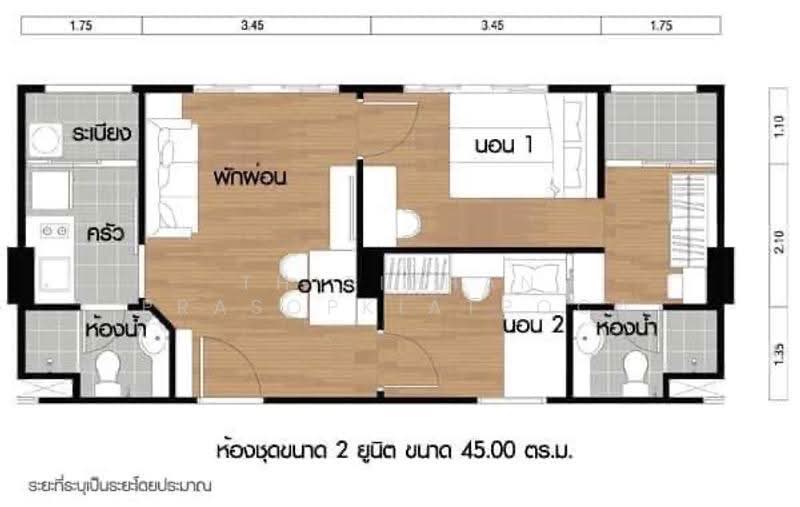 Lumpini Ville Sukhumvit 77-2, Bangkok, On Nut Rd, Suan Luang, Bangkok, 2 Bedrooms, 45 sqm, Condo For Rent, by Thitiphan Prasopkiatpoca, 500479196 - DDproperty.com
