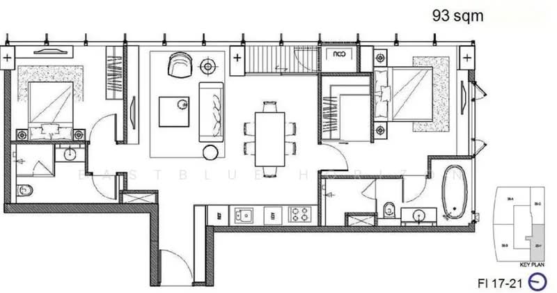 Saladaeng Residences : ศาลาแดง เรสซิเด้นซ์, กรุงเทพ, 29/1 ถนนสาทรเหนือ, สีลม, บางรัก, กรุงเทพ, 92 ตร.ม., Condo ขาย, โดย Eastblue Horizon, 500481384 - DDproperty.com