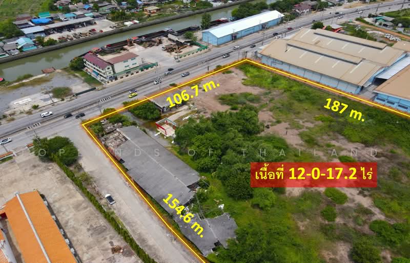 ขาย ที่ดิน อ.เมืองปทุมธานี ติดถนนใหญ่ 6 เลน (เหมาะทำการค้า) เนื้อที่ 12 ไร่ หน้ากว้าง 106 m, Pathum Thani, ถนนติวานนท์-ปทุมธานี, Ban Mai, Muang Pathum Thani, Pathum Thani, , 19,269 sqm, Land For Sale, by TopLands of Thailand, 500482765 - DDproperty.com