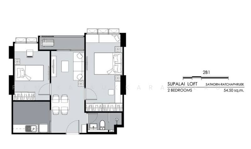 Supalai Loft Sathorn-Ratchaphruek, Bangkok, Pak Khlong Phasi Charoen, Phasi Charoen, Bangkok, 2 Bedrooms, 54 sqm, Condo For Sale, by Pemika Aukkaraleekul, 500483356 - DDproperty.com