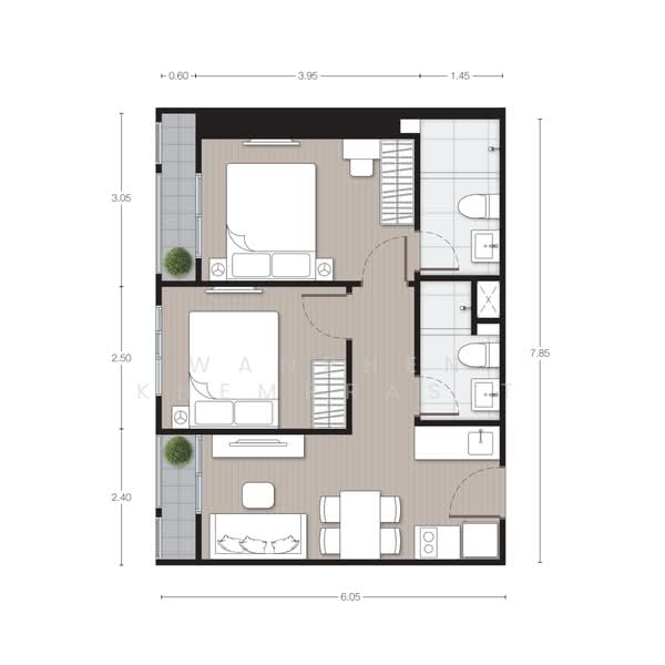 Nue Mega Plus Bangna, Samut Prakan, Bang Na-Trat Frontage Rd, Bang Kaeo, Bang Plee, Samut Prakan, 2 Bedrooms, 45 sqm, Condo For Rent, by Wanphen Khemprasit, 500484566 - DDproperty.com