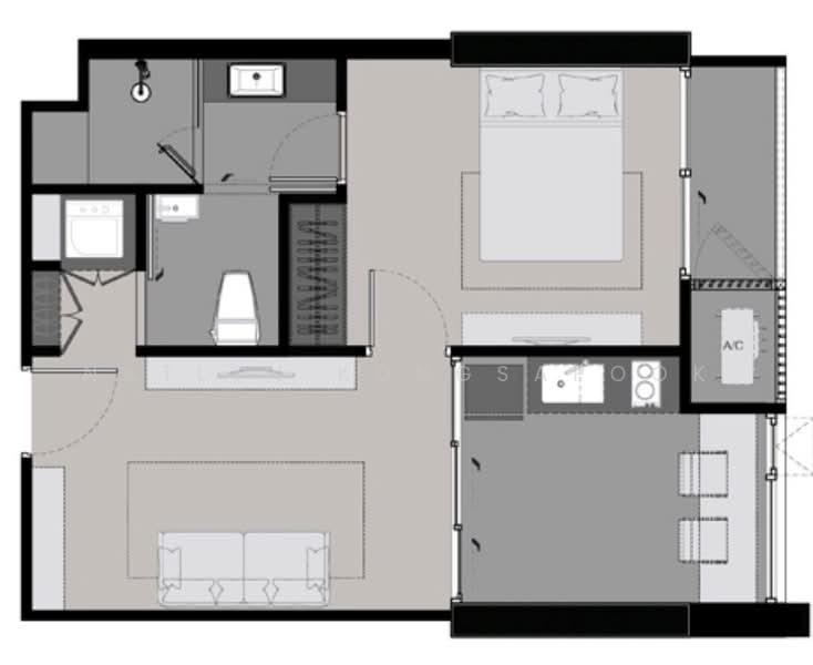 Rhythm Sukhumvit 42, Bangkok, Soi Sukhumvit 42, Sukhumvit Road, Phra Kanong, Khlong Toei, Bangkok, 1 Bedroom, 46 sqm, Condo For Rent, by Natlyn Kongsapook, 500486553 - DDproperty.com