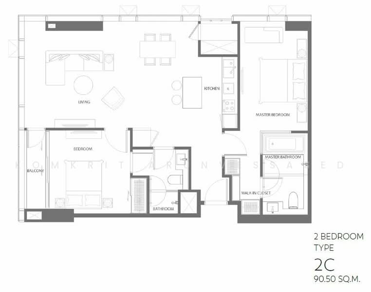 The Strand Thonglor, Bangkok, 36 Soi Sukhumvit 55, Khlong Tan Nua, Watthana, Bangkok, 2 Bedrooms, 90 sqm, Condo For Rent, by Komkrit Arunvessased, 500487392 - DDproperty.com
