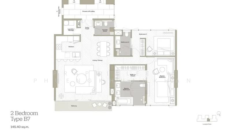 Dusit Central Park (Residences), Bangkok, 946 Rama 4 Road, Silom, Bang Rak, Bangkok, 2 Bedrooms, 145 sqm, Condo For Sale, by Praphinleeya Phuengkhuankhan, 500488052 - DDproperty.com