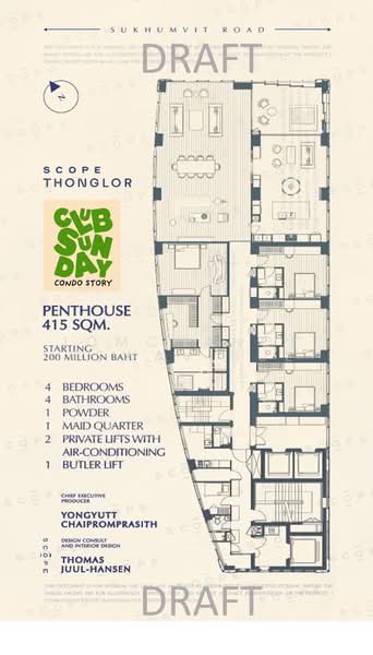 SCOPE Thonglor, Bangkok, SUKHUMVIT ROAD, Phra Kanong, Khlong Toei, Bangkok, 4 Bedrooms, 416 sqm, Condo For Sale, by Jomchanok Aswavibul, 500490322 - DDproperty.com