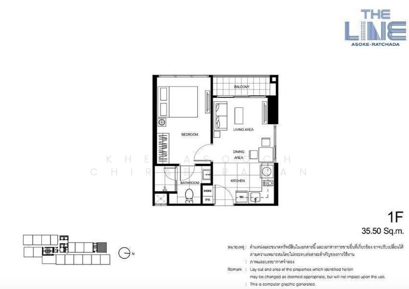 The Line Asoke-Ratchada, Bangkok, Din Daeng Road, Din Daeng, Bangkok, 1 Bedroom, 36 sqm, Condo For Sale, by Khemasooch Chiraburanan, 500493042 - DDproperty.com