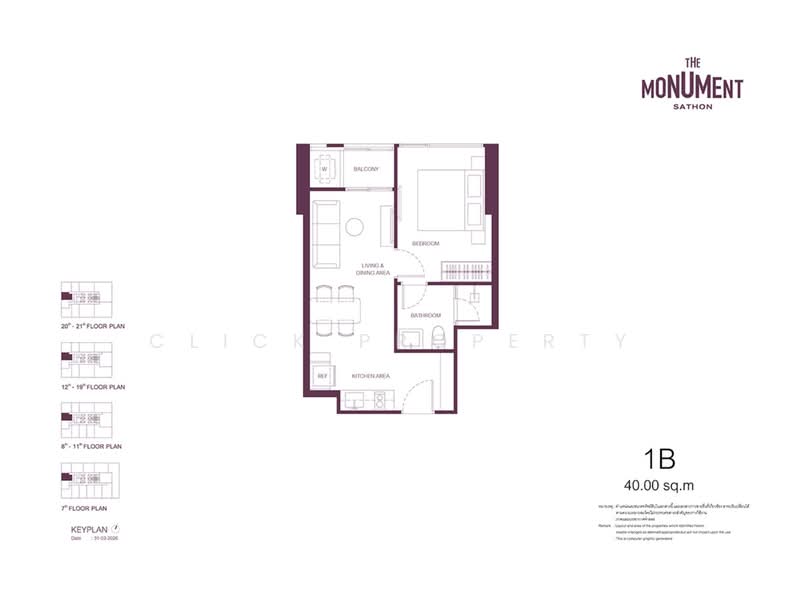 The Monument Sathon, กรุงเทพ, สีลม, บางรัก, กรุงเทพ, 40 ตร.ม., คอนโด ขาย, โดย Click Property, 500494074 - DDproperty.com