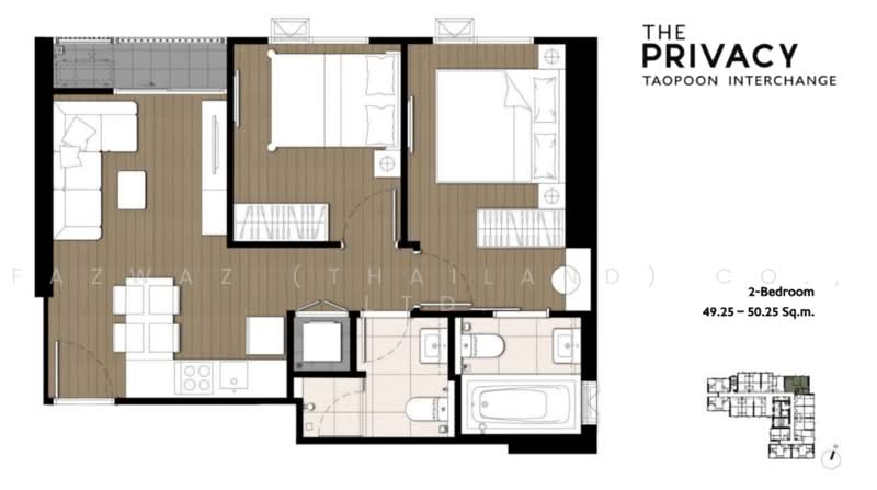 The Privacy Taopoon Interchange, Bangkok, Soi Bangkok-Nonthaburi 16, Bangkok-Nonthaburi Road, Bang Sue, Bangkok, 2 Bedrooms, 50 sqm, Condo For Sale, by Fazwaz (Thailand) Co., Ltd., 500495303 - DDproperty.com