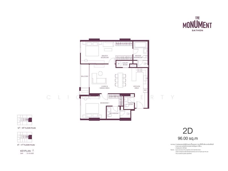 The Monument Sathon, Bangkok, Silom, Bang Rak, Bangkok, 2 Bedrooms, 92 sqm, Condo For Sale, by Clickproperty, 500495484 - DDproperty.com
