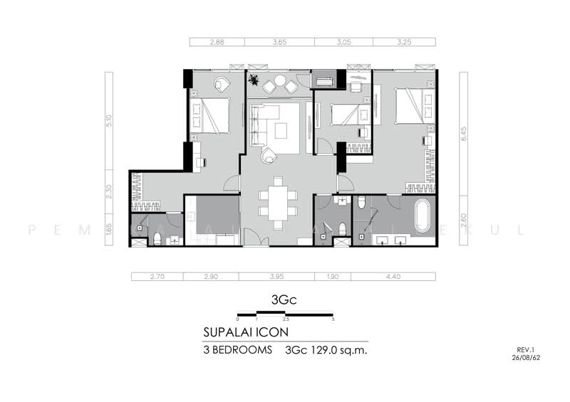 Supalai Icon Sathorn, Bangkok, Sathorn Tai Road, Thung Maha Mek, Sathon, Bangkok, 3 Bedrooms, 128 sqm, Condo For Sale, by Pemika Aukkaraleekul, 500495637 - DDproperty.com