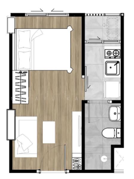 Monte Rama 9-Ramkhamhang, Bangkok, Soi Ramkhamhang 8 Yak 10 (Udomyot 2), Hua Mak, Bang Kapi, Bangkok, Studio, 22 sqm, Condo For Rent, by Satayu Kantasa, 500496364 - DDproperty.com