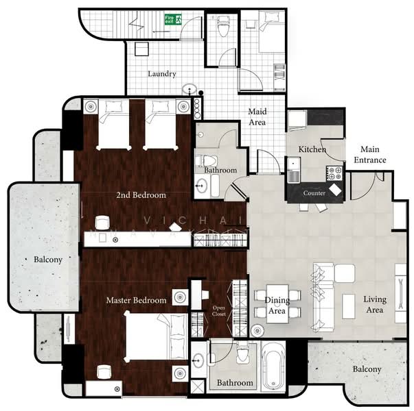 Piyathip Place, Bangkok, 24 Soi Prommitr, Khlong Tan Nua, Watthana, Bangkok, 2 Bedrooms, 173 sqm, Apartment For Rent, by Vichai Annavakulthorn, 500496908 - DDproperty.com
