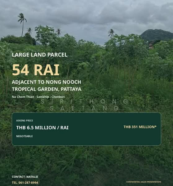 Land for sale in Na Jomtien Sattahip, Chonburi 54 rai (mountain view) near Suan Nong Nuch, Chon Buri (Pattaya), Na Chom Thian, Sattahip, Chon Buri (Pattaya), , 86,400 sqm, Land For Sale, by Sirithong Saetang, 500498111 - DDproperty.com