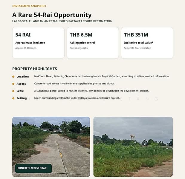 Land for sale in Na Jomtien Sattahip, Chonburi 54 rai (mountain view) near Suan Nong Nuch, Chon Buri (Pattaya), Na Chom Thian, Sattahip, Chon Buri (Pattaya), , 86,400 sqm, Land For Sale, by Sirithong Saetang, 500498111 - DDproperty.com