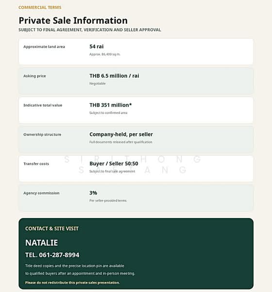 Land for sale in Na Jomtien Sattahip, Chonburi 54 rai (mountain view) near Suan Nong Nuch, Chon Buri (Pattaya), Na Chom Thian, Sattahip, Chon Buri (Pattaya), , 86,400 sqm, Land For Sale, by Sirithong Saetang, 500498111 - DDproperty.com