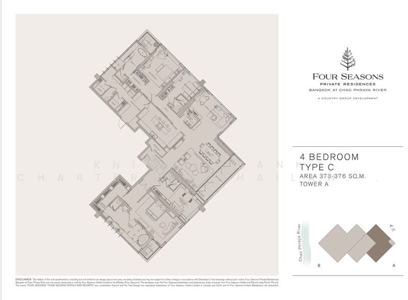 Four Seasons Private Residences : โฟร์ ซีซั่นส์ ไพรเวท เรสสิเด้นซ์, กรุงเทพ, 300 ถนนเจริญกรุง, ยานนาวา, สาทร, กรุงเทพ, 375 ตร.ม., คอนโด ขาย, โดย Knight Frank Chartered (Thailand) Co.,Ltd, 500498989 - DDproperty.com