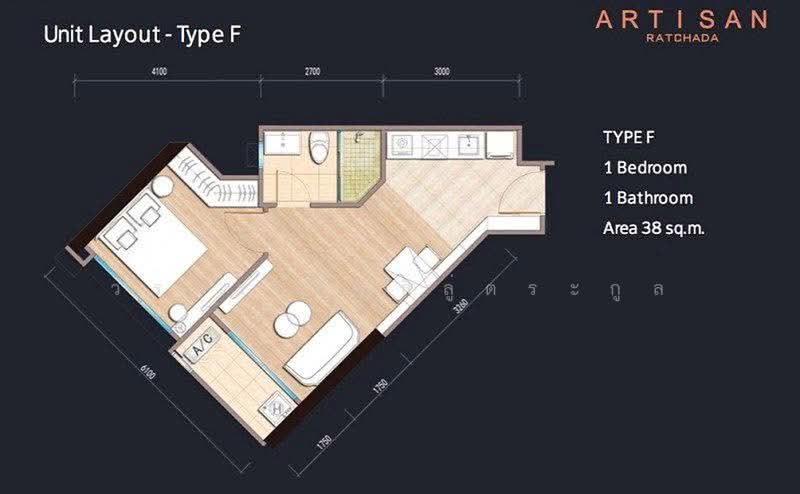 Artisan Ratchada, Bangkok, 99 Tienruammitr Road, Huai Khwang, Bangkok, 1 Bedroom, 38 sqm, Condo For Sale, by วรกร สิทธิลู่ตระกูล, 500500296 - DDproperty.com