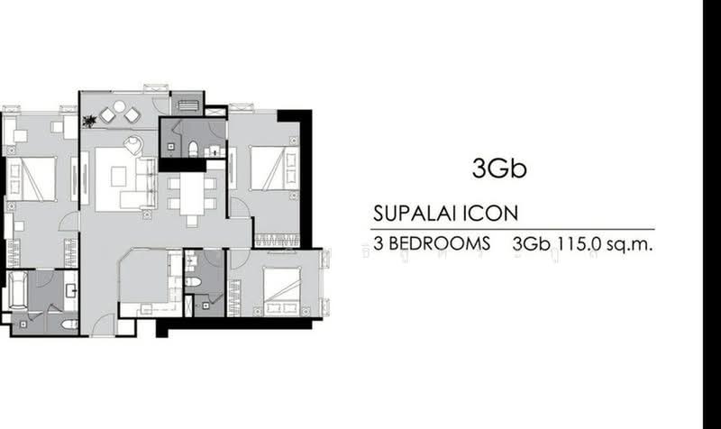 Supalai Icon Sathorn, Bangkok, Sathorn Tai Road, Thung Maha Mek, Sathon, Bangkok, 3 Bedrooms, 113 sqm, Condo For Rent, by วรกร สิทธิลู่ตระกูล, 500502586 - DDproperty.com