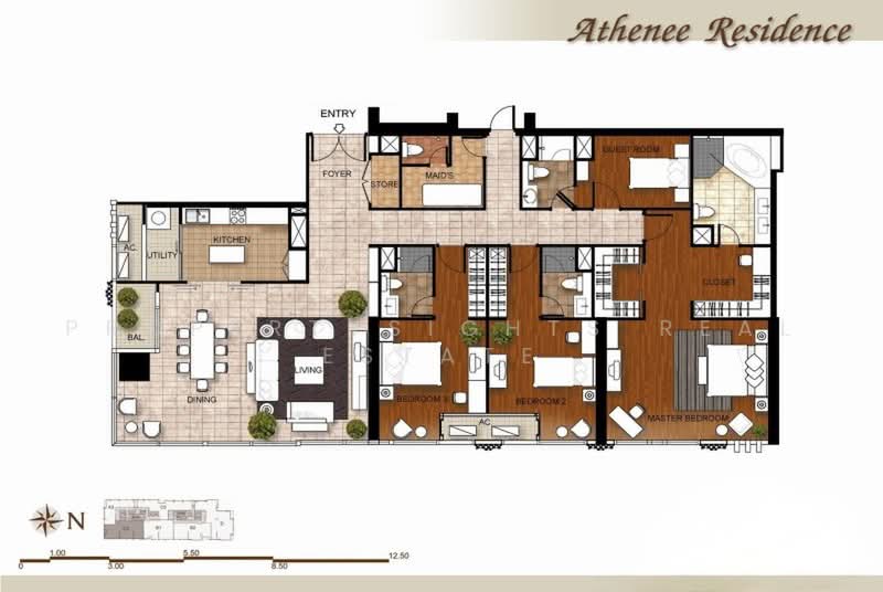 Athenee Residence, Bangkok, 65 Witthayu Road, Lumphini, Pathum Wan, Bangkok, 4 Bedrooms, 215 sqm, Condo For Rent, by PROPERTYSIGHTS REAL ESTATE, 500503994 - DDproperty.com