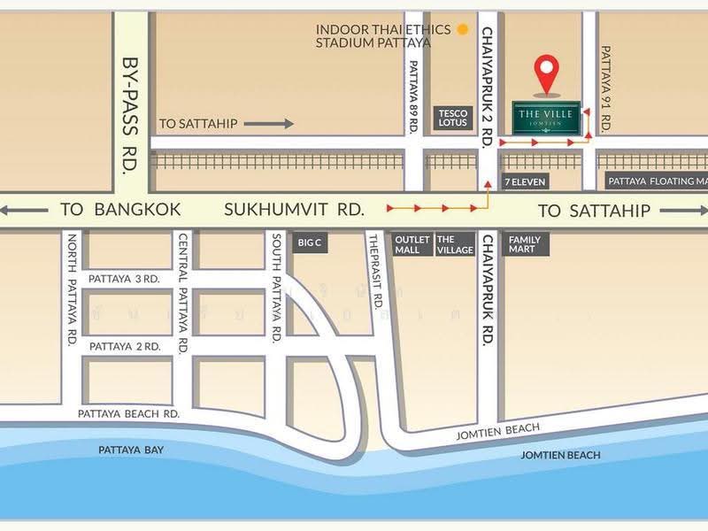 The Ville Jomtien : เดอะ วิลล์ จอมเทียน, ชลบุรี, ซอย หมู่บ้านบ้านสวนเนรมิต 2, หนองปรือ, บางละมุง, ชลบุรี, 240 ตร.ม., บ้านเดี่ยว ให้เช่า, โดย บริษัท ซันเรียลเอสเตท จำกัด, 500508795 - DDproperty.com