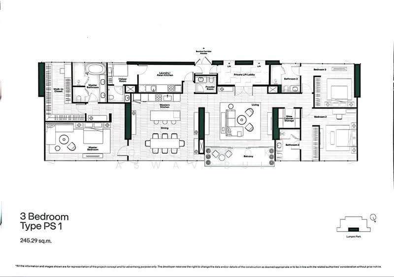 Dusit Central Park (Residences), Bangkok, 946 Rama 4 Road, Silom, Bang Rak, Bangkok, 3 Bedrooms, 245 sqm, Condo For Sale, by Jomchanok Aswavibul, 500508848 - DDproperty.com