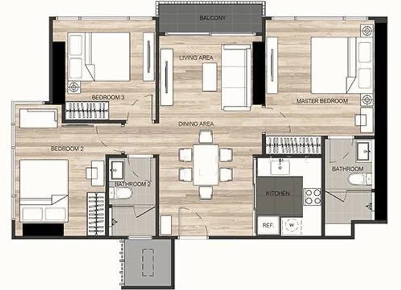 The Line Jatujak-Mochit, Bangkok, Phaholyothin Road, Jom Phon, Chatuchak, Bangkok, 3 Bedrooms, 78 sqm, Condo For Rent, by GT Real Estate Thailand, 500512534 - DDproperty.com