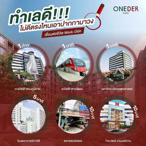Oneder Kaset Condo, Bangkok, 99 Ngamwongwan Road, Lat Yao, Chatuchak, Bangkok, 1 Bedroom, 22 sqm, Condo For Rent, by Bow Tananya, 500516777 - DDproperty.com