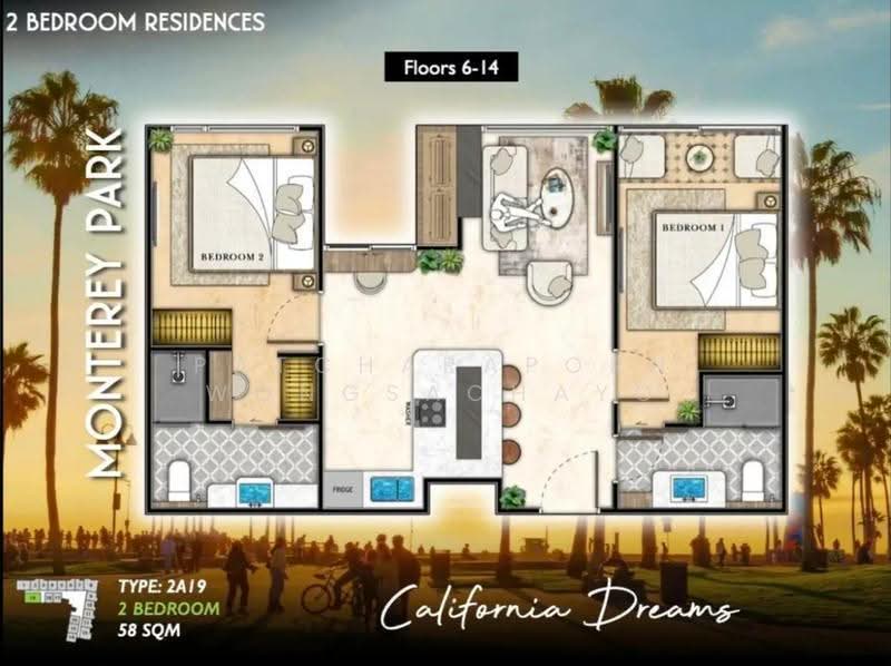 The Riviera Malibu, Chon Buri (Pattaya), Phra Tam Nak 5, Nong Pru, Bang Lamung (Pattaya), Chon Buri (Pattaya), 2 Bedrooms, 58 sqm, Condo For Sale, by Patcharaporn Wongsachayo, 500517063 - DDproperty.com