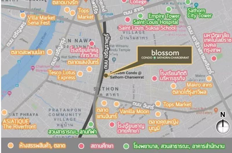 Blossom Condo @ Sathorn-Charoenrat, Bangkok, Charoen Rat Road, Thung Wat Don, Sathon, Bangkok, 1 Bedroom, 30 sqm, Condo For Sale, by HOME Real Estate Service, 500517793 - DDproperty.com