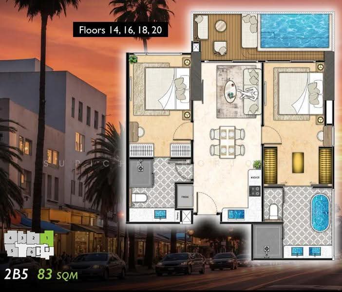 The Riviera California, Chon Buri (Pattaya), Nong Pru, Bang Lamung (Pattaya), Chon Buri (Pattaya), 2 Bedrooms, 83 sqm, Condo For Sale, by Supicha Chorjong, 500521084 - DDproperty.com