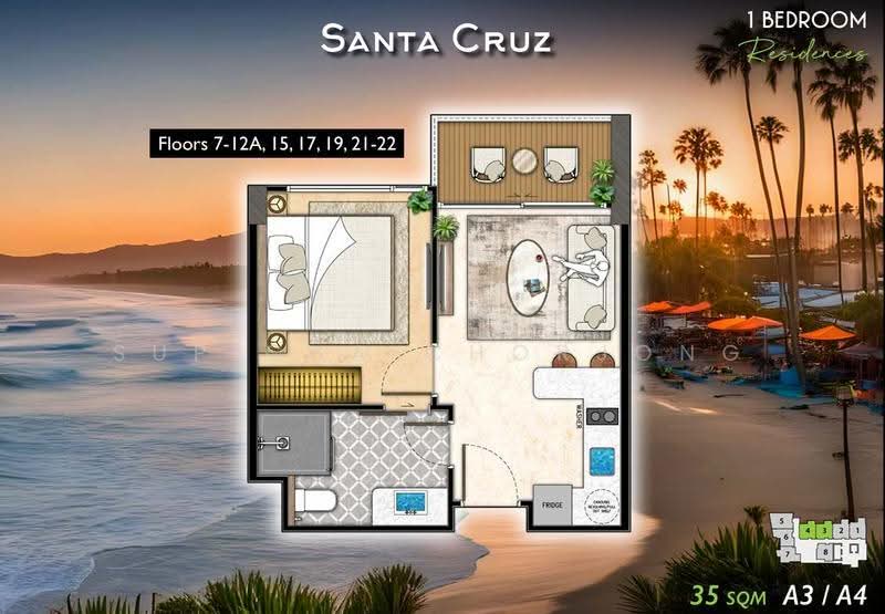 The Riviera California : เดอะริเวียร่า แคลิฟอร์เนีย, ชลบุรี, หนองปรือ, บางละมุง, ชลบุรี, 35 ตร.ม., คอนโด ขาย, โดย Supicha Chorjong, 500521112 - DDproperty.com