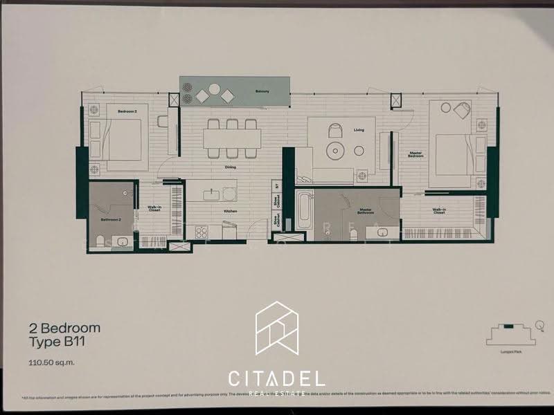 Dusit Central Park (Residences) : ดุสิต เซ็นทรัลพาร์ค, กรุงเทพ, 946 ถนนพระราม 4, สีลม, บางรัก, กรุงเทพ, 110 ตร.ม., คอนโด ขาย, โดย Citadel Real Estate Co., Ltd. -, 500522365 - DDproperty.com