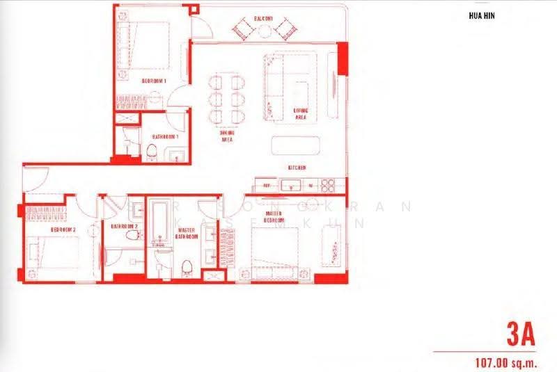 The Standard Residences Hua Hin, Prachuap Khiri Khan, Nong Kae, Hua Hin, Prachuap Khiri Khan, 3 Bedrooms, 107 sqm, Condo For Sale, by Sirisongkran Kasemkun, 500526525 - DDproperty.com