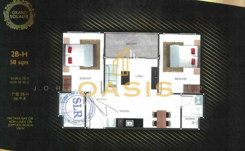 Grand Solaire Pattaya, Chon Buri (Pattaya), Bang Lamung, Bang Lamung (Pattaya), Chon Buri (Pattaya), 2 Bedrooms, 58 sqm, Condo For Sale, by Johannes Pannier, 500527060 - DDproperty.com
