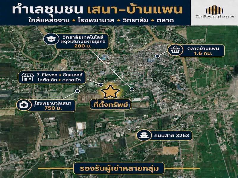หอพัก–ลงทุนห้องเช่า เสนา บ้านแพน บางนมโค อยุธยา, Phra Nakhon Si Ayutthaya, Sena, Phra Nakhon Si Ayutthaya, 7 Bedrooms, 1,089 sqm, Townhouse For Sale, by คุณเอ็มมี่, 500527635 - DDproperty.com