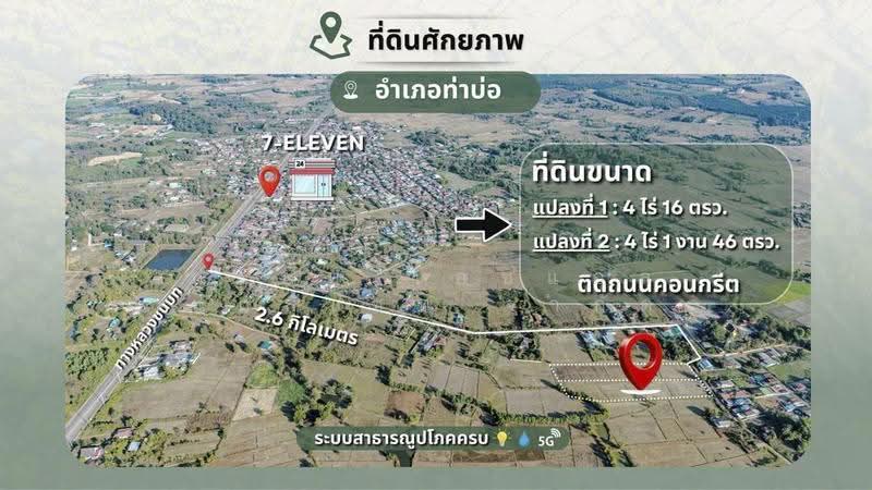 ขายที่ดิน 2 แปลงติดกัน รวมกว่า 8 ไร่ ติดถนนคอนกรีต อ.ท่าบ่อ จ.หนองคาย ใกล้ชุมชน, Nong Khai, Ban Thon, Tha Bo, Nong Khai, , 13,448 sqm, Land For Sale, by บริษัท เอชแอล แอสเซท จำกัด, 500527761 - DDproperty.com