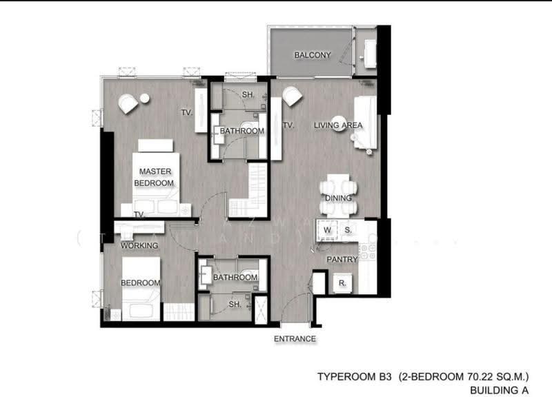 The Saint Residences Ladprao, bangkok, 588 Vibhavadi-Rangsit Road, Jom Phon, Chatuchak, Bangkok, 2 Bedrooms, 70 sqm, Condo For Rent, by Fazwaz (Thailand) Co., Ltd., 500528030 - DDproperty.com