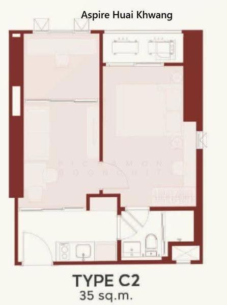 Aspire Huai Khwang, Bangkok, 388 Pracha Songkhrao 45 Alley, Din Daeng, Bangkok, 1 Bedroom, 35 sqm, Condo For Sale, by Pichamon Boonchit, 500530204 - DDproperty.com