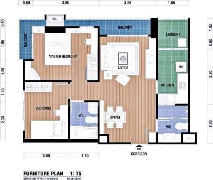 Lumpini Place Narathiwas-Chaopraya, Bangkok, 1298 Rama 3 Road, Chong Nonsi, Yan Nawa, Bangkok, 2 Bedrooms, 68 sqm, Condo For Sale, by Pichamon Boonchit, 500530218 - DDproperty.com