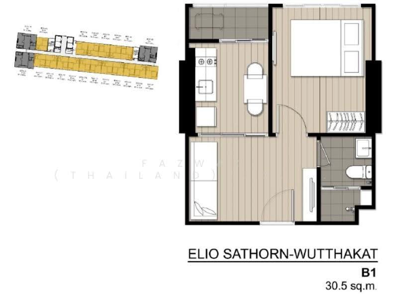 Elio Sathorn-Wutthakat, Bangkok, Kanlapaphruek Road, Bangko, Chom Thong, Bangkok, 1 Bedroom, 31 sqm, Condo For Sale, by Fazwaz (Thailand) Co., Ltd., 500534049 - DDproperty.com