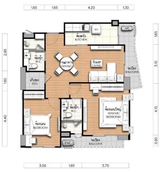 Supalai Lite Ratchada-Naradhiwas, Bangkok, Ratchadaphisek Road, Chong Nonsi, Yan Nawa, Bangkok, 2 Bedrooms, 82 sqm, Condo For Sale, by Farida Phetnuam, 500537190 - DDproperty.com