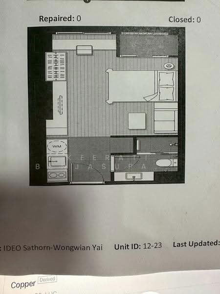 IDEO Sathorn-Wongwian Yai, Bangkok, 219 Soi Krung Thonburi 1, Khlong Ton Sai, Khlong San, Bangkok, Studio, 27 sqm, Condo For Sale, by Keerati Benjasupawan, 500537904 - DDproperty.com